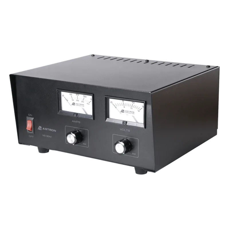 Fuente de poder 13.8Vcc, 35A, lineal, voltaje y corriente variable con medidores ASTRON VS-35M