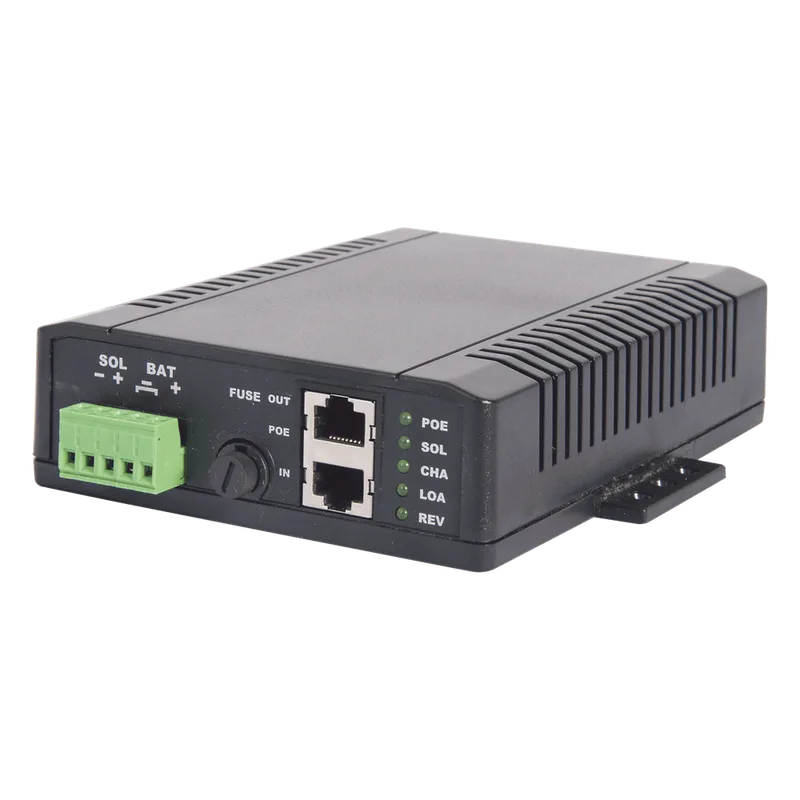 Controlador Solar POE, Entrada 12 Vcc Hasta un Panel Solar de 125 Watts, Salida PoE Pasivo en 12 Vcc Hasta 10 Watts Máximo. TYCON POWER PRODUCTS SYSPOE12