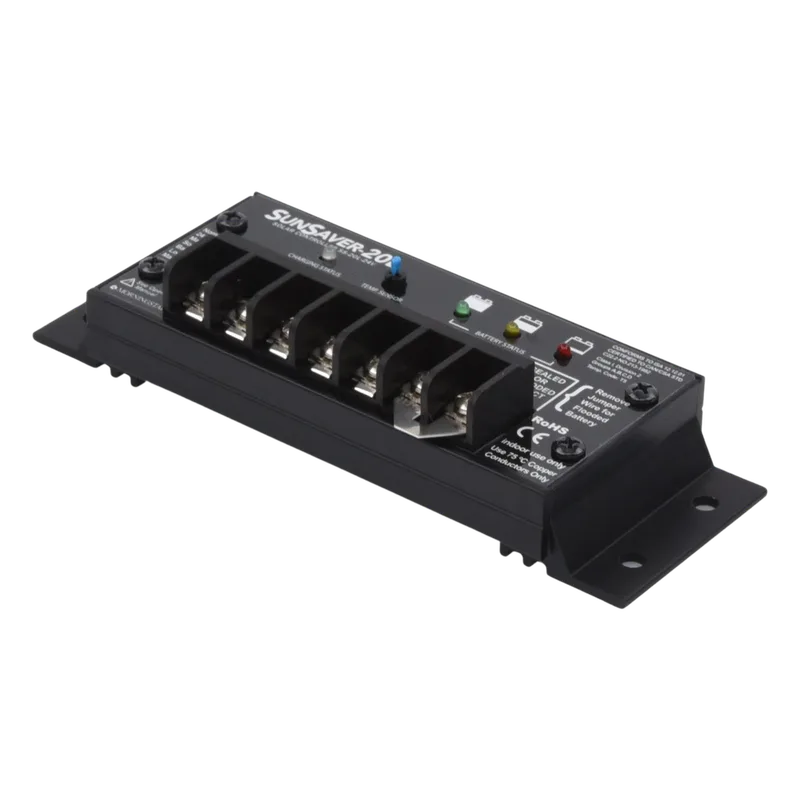 Controlador de Carga Solar SunSaver PWM 20 A / 24 VCC / Encapsulado Epóxico / Clase 1 Div 2 / Compensación de Temperatura MORNINGSTAR SS-20L-24V