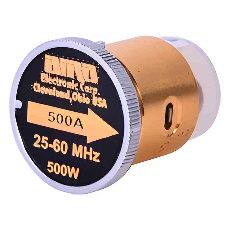 Elemento de 500 Watt en Línea 7/8" para Wattmetro BIRD 43 en Rango de Frecuencia de 25 a 60 MHz. BIRD TECHNOLOGIES 500A