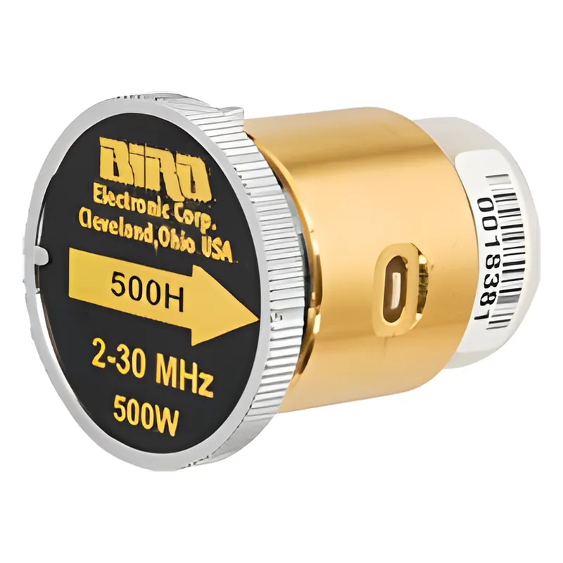 Elemento de 500 Watt en linea 7/8" para Wattmetro BIRD 43 en Rango de Frecuencia de 2 a 30 MHz. BIRD TECHNOLOGIES 500H