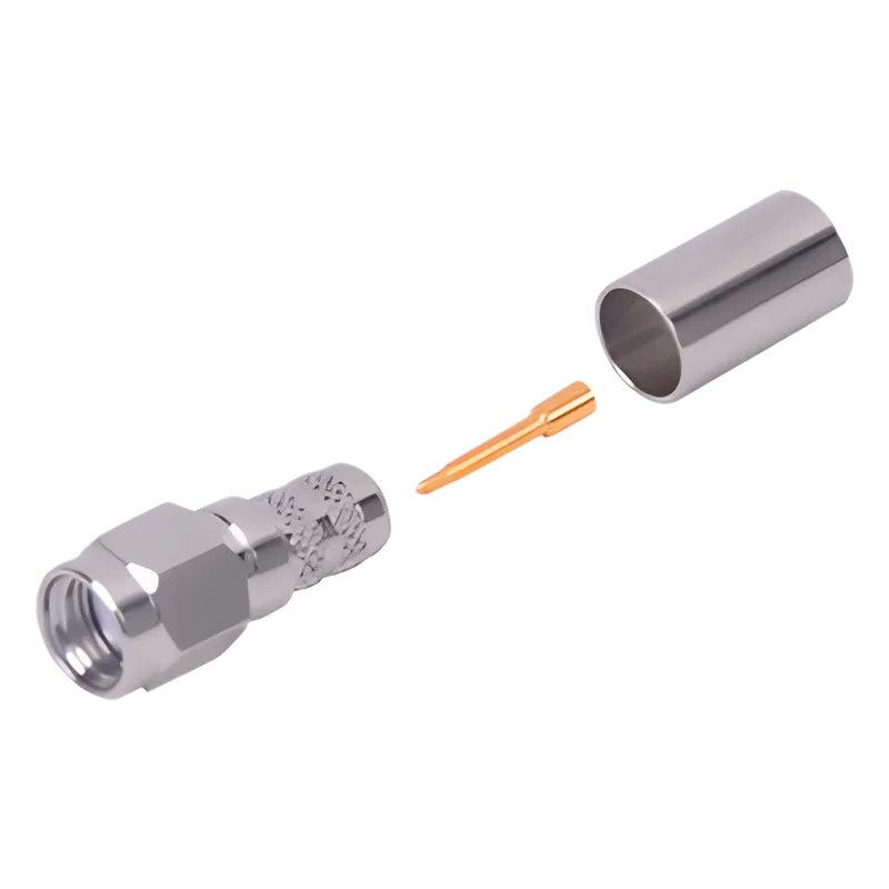 Conector SMA Macho de Anillo Plegable para Cables LMR-240, RG-8/X, 9258, Niquel/Oro/Teflón. RF INDUSTRIES,LTD RSA-3000-X