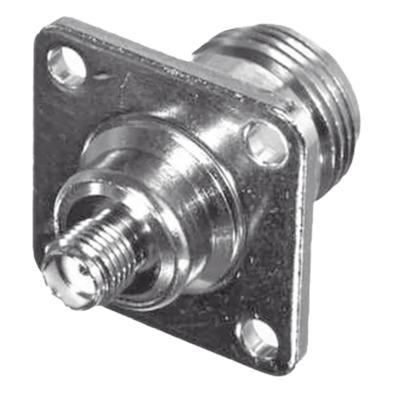 Adaptador en Línea para Panel de SMA Hembra a N Hembra, Montaje Trasero para 18 mm entre Centros, Níquel/ Oro/ Teflón. RF INDUSTRIES,LTD RSA-3290-10