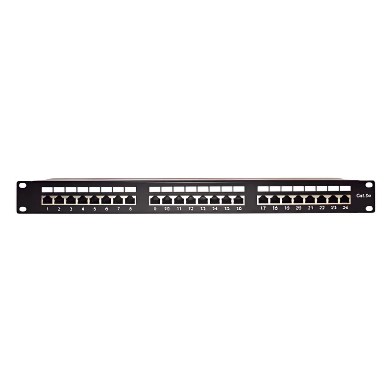 Panel de Parcheo de Impacto Blindado (STP) de 24 Puertos Cat5e, 19 Pulgadas LINKEDPRO BY EPCOM LP-PP-530