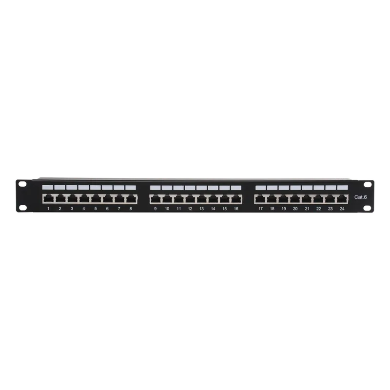 Panel de Parcheo de Impacto (110) Blindado (STP) de 24 Puertos Cat6, 19 Pulgadas LINKEDPRO BY EPCOM LP-PP-630