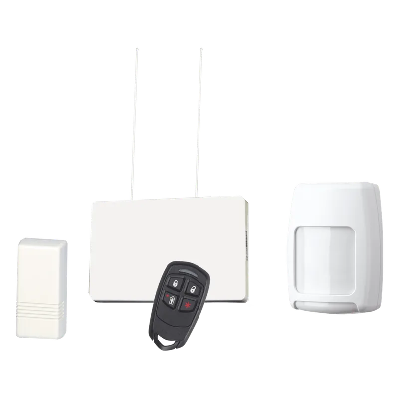 Kit inalámbrico con receptor, contactos magnéticos, detector de movimiento PIR y control remoto de 4 botones para panel de alarma Honeywell serie Vista HONEYWELL HOME RESIDEO KITRFHII