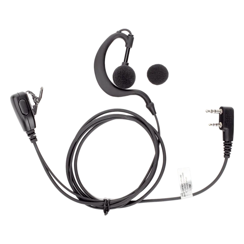 Micrófono - audífono de gancho ajustable al oído con conector de dos pines para KENWOOD Y TXPRO TXEHK