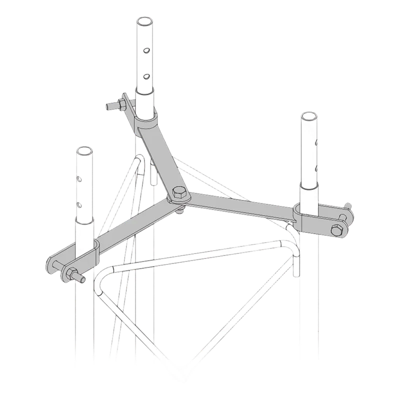 Brida para sujeción de retenida compatible con tramos STZ90G, Galvanizado por Inmersión en Caliente. TOWERS SJB-90G