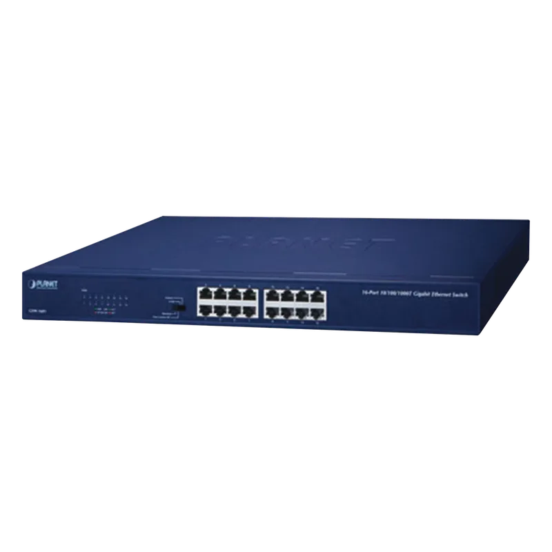 Switch No Administrable Gigabit de 16 Puertos 10/100/1000 Mbps, Con Modo Extendido Para Distancias de Hasta 200 m PLANET GSW-1601