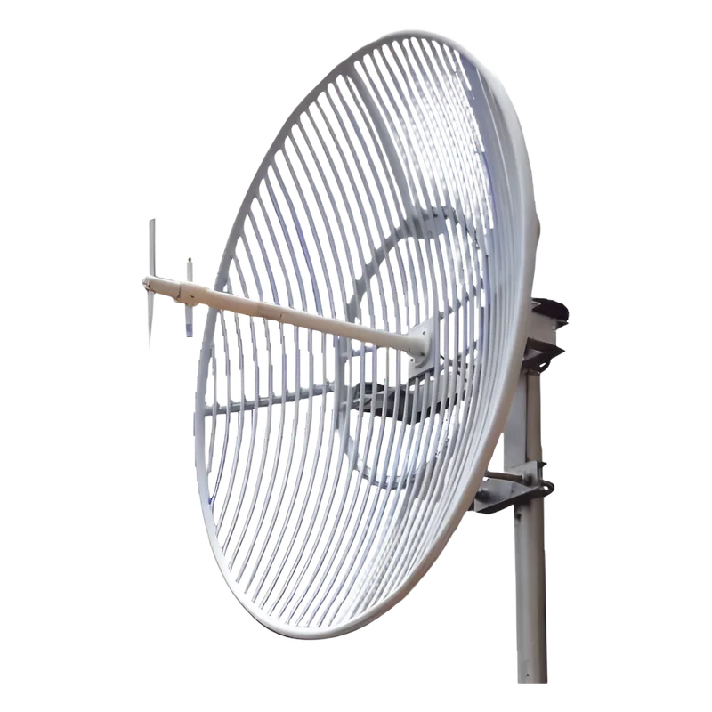 Antena Parabólica de Rejilla | 824-960 MHz | 23 dBi de Ganancia | Cubre muy bien la Banda 5 (850 MHz) Celular. Antena Donadora que se utiliza para los amplificadores de señal celular para cubrir comunidades alejadas. EPCOM CRO-GP0809-23