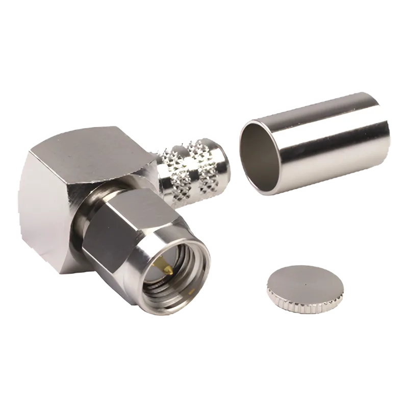 Conector SMA Macho en A/R de Anillo Pegable para Cable RG-8/X, LMR-240, 9258, Niquel/Oro/Teflón. RF INDUSTRIES,LTD RSA-3010-X