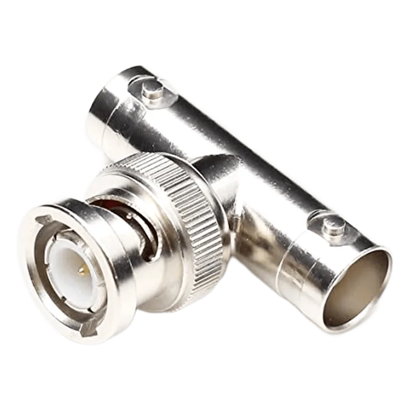 Adaptador en T para 75 Ohm de Conector BNC Macho a Doble BNC Hembra, Níquel/ Oro/ Teflón. RF INDUSTRIES,LTD RFB-1730