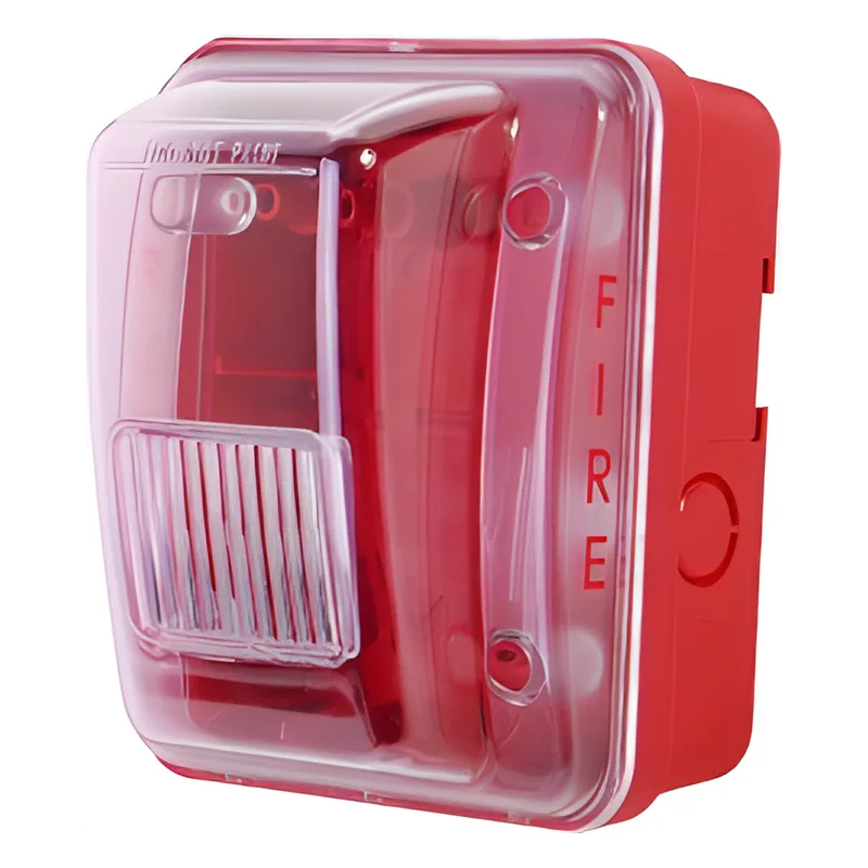 Cubierta para instalar sirenas estrobo en exterior compatible con estrobos sirenas Hochiki color rojo HGOE-R