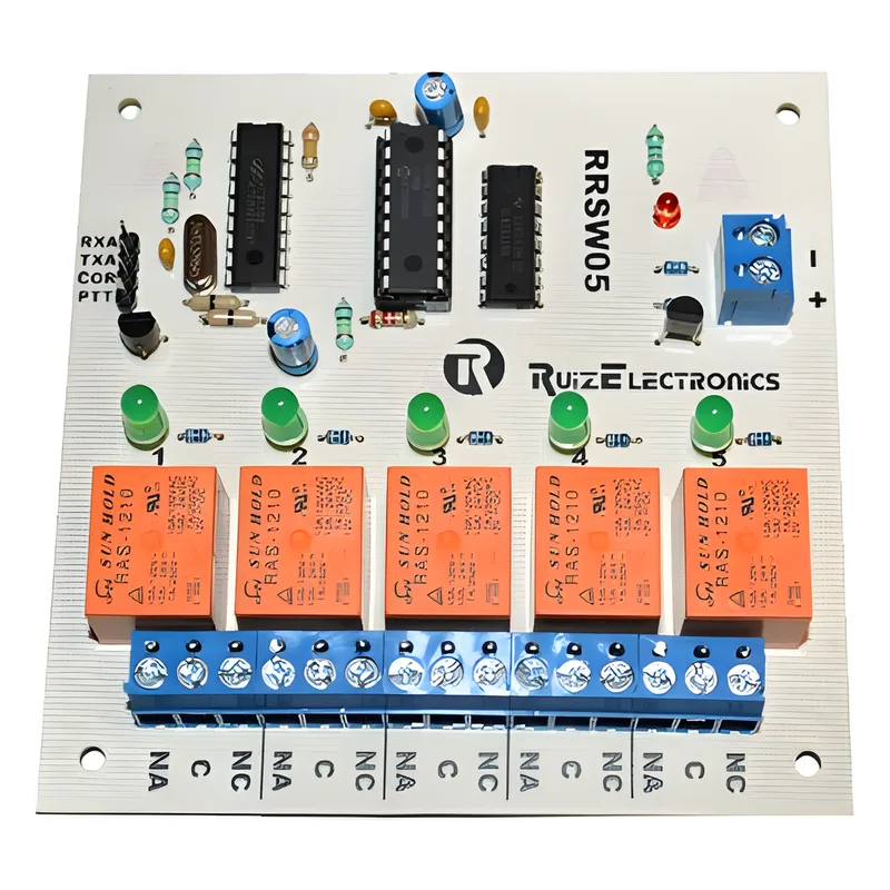 Tarjeta decodificadora para radio switch 5 zonas con DTMF. Ruiz Electronics RRSW05