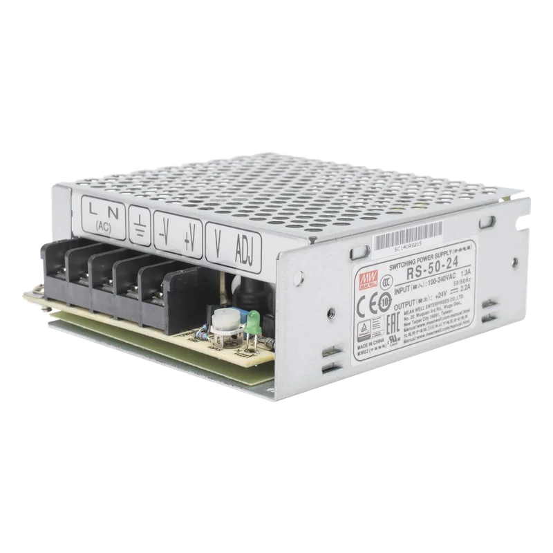 Fuente de Poder Industrial Conmutada 50W de Potencia, 24Vcc, 2.2A MEANWELL RS-50-24