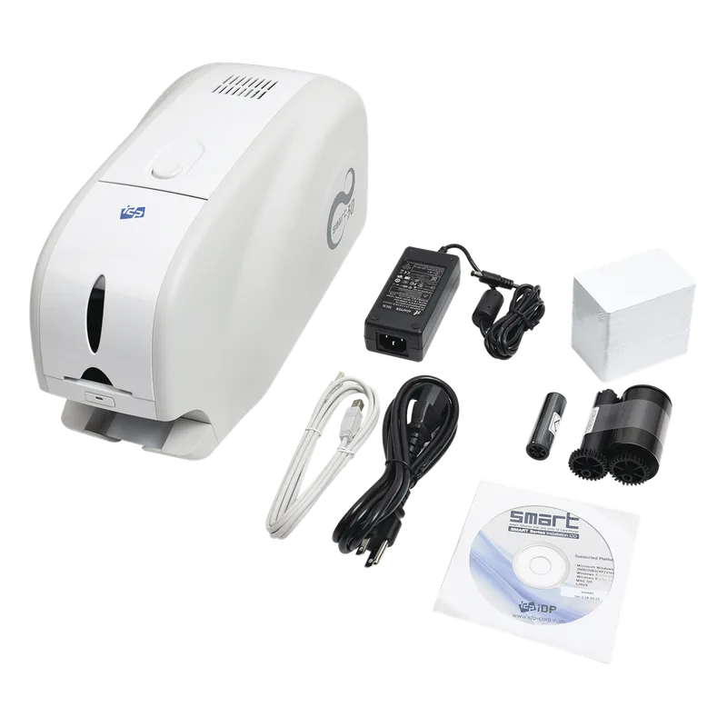 kit impresora de tarjetas PVC/ Una Cara / Incluye Cinta Full Color, Software, 100 tarjetas PVC, Kit limpieza IDP SMART30-SK