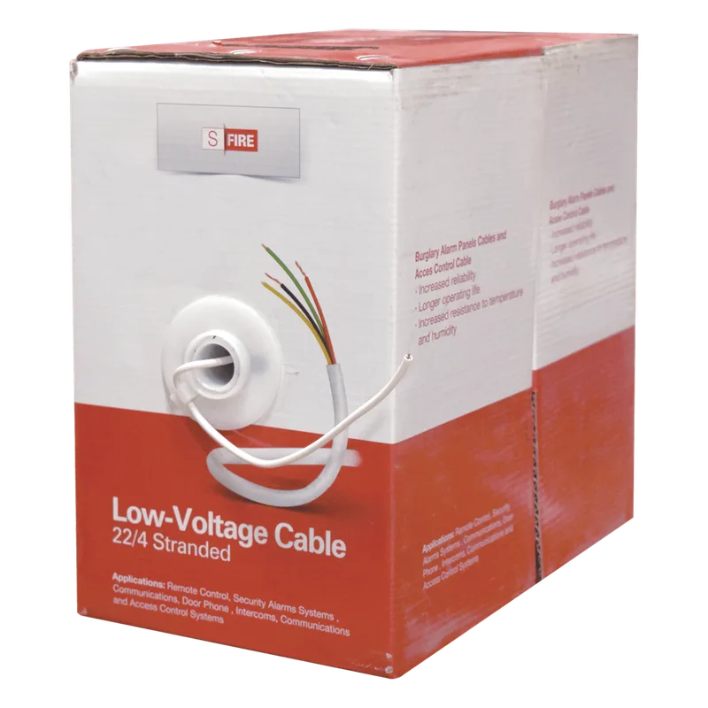 Cable 100% Cobre INDUSTRIAL/ 4 x 22 AWG/ de color blanco / 305m / para aplicaciones en sistemas de Intrusión / Control de Acceso y TV Porteros SFIRE SF-22-04