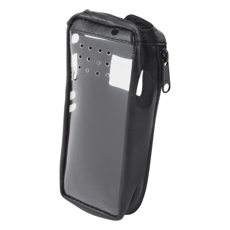 Funda Reforzada de Piel, Lazo para Cinto, Ventana Plástica y Cierre Lateral / IC-F3161DS, IC-F4161DS. FSMIC-F3161