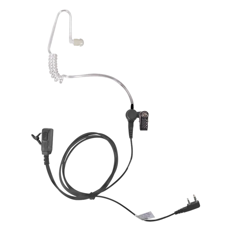 Micrófono - audífono de tubo acústico transparente de grado médico con conector de dos pines para KENWOOD Y TXPRO TX-EHKAV2