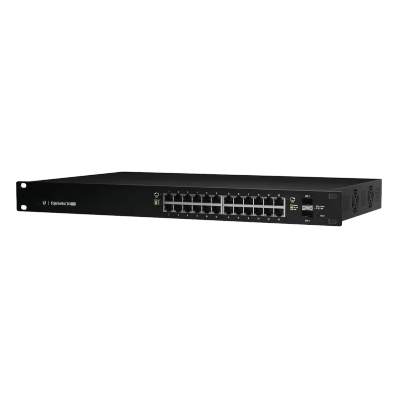 Switch EdgeMAX Administrable de 24 Puertos Gigabit con PoE+/PoE Pasivo 24V + 2 Puertos SFP, 500 W UBIQUITI ES-24-500W