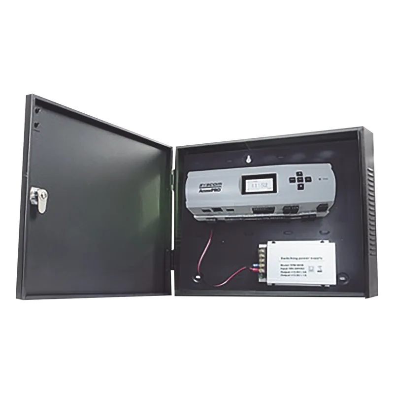Controlador de Acceso / 4 Puertas / Biometría Integrada / 3,000 Huellas / Compatible con Sistemas de Elevadores (10 Pisos) / Incluye Gabinete y Fuente de Alimentación 12Vcc/5A ZKTECO - AccessPRO APX-4000