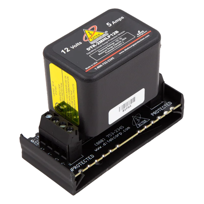 Protector Modular 12 V / 2 Pares / Hot-Swap / Tecnología SAD / Voz Datos y Señalización DITEK DTK-2MHLP12BWB