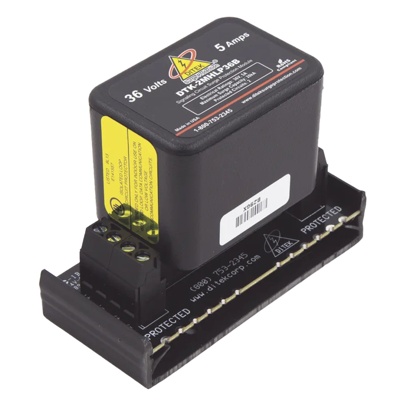 Protector Modular 36 V / 2 Pares / Hot-Swap / Tecnología SAD / Voz Datos y Señalización DITEK DTK-2MHLP36BWB