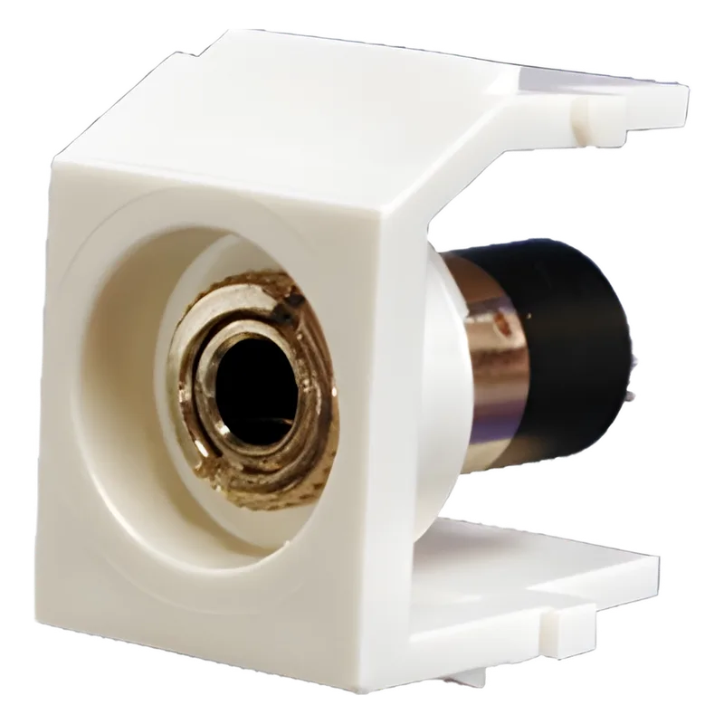 Módulo Acoplador Estéreo de 3.5mm (1/8), Tipo Keystone, Para Soldar, Color Blanco Mate PANDUIT NK35MSSIW