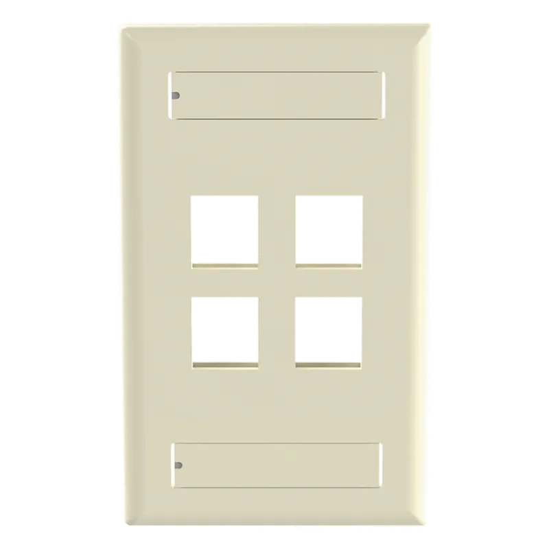 Placa de Pared Vertical, Salida Para 4 Puertos Keystone, Con Espacios Para Etiquetas, Color Marfil PANDUIT NK4FEIY