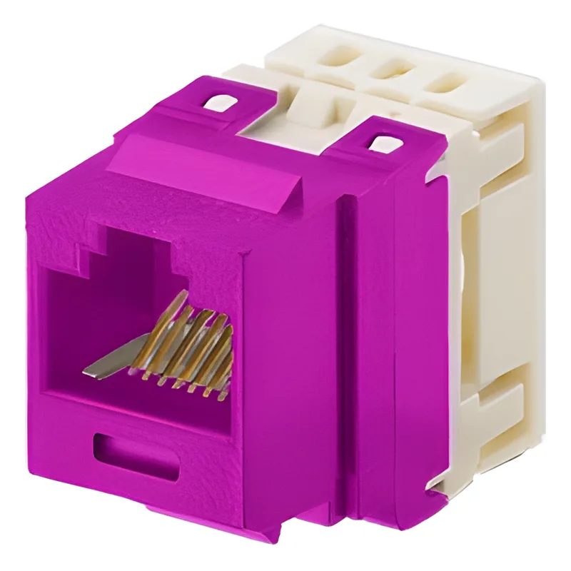 Conector Jack Estilo 110 (de Impacto), Tipo Keystone, Categoría 6, de 8 Posiciones y 8 Cables, Color Violeta PANDUIT NK688MVL