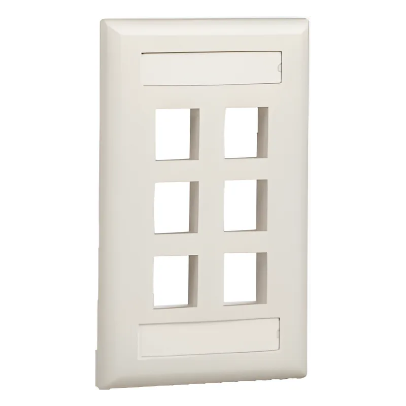 Placa de Pared Vertical, Salida Para 6 Puertos Keystone, Con Espacios Para Etiquetas, Color Blanco Mate PANDUIT NK6FEIY