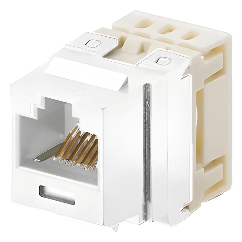 Conector Jack Estilo 110 (de Impacto), Tipo Keystone, Categoría 5e, de 8 Posiciones y 8 Cables, Color Blanco Mate PANDUIT NKP5E88MIW