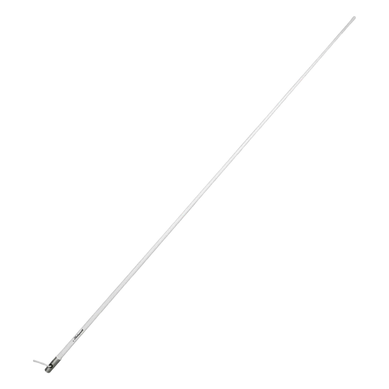 Antena Marina VHF SHAKESPEARE 5101 / Fibra de Vidrio / 6 dB / 50 W / Cable RG-58 4.5 m (15 ft) / Soporte Latón Cromado / 2.4 m (7.9 ft)
