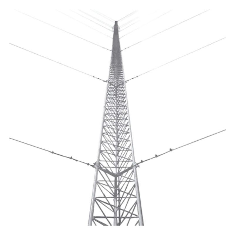 Kit de Torre Arriostrada de Piso de 57 m Altura con Tramo STZ45G Galvanizado por Inmersión en Caliente. (No incluye retenida). TOWERS KTZ-45G-057