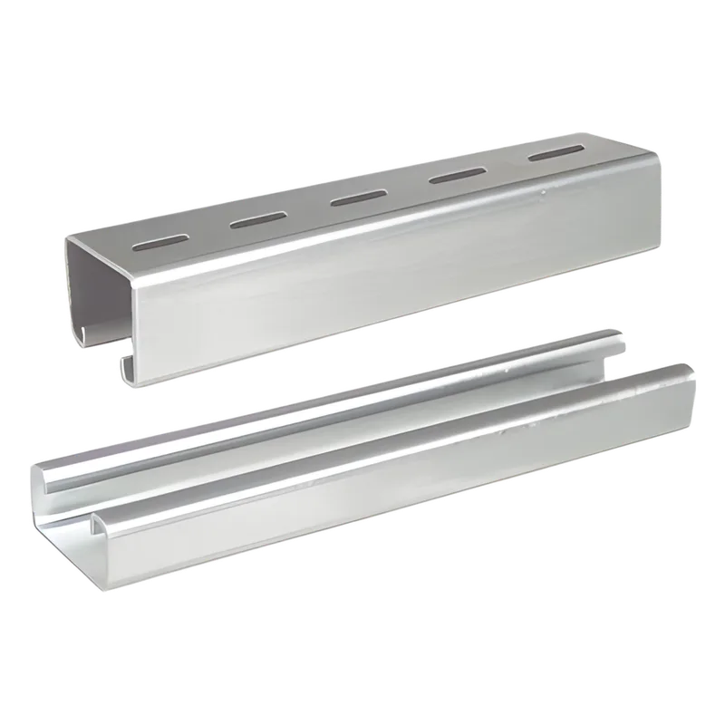 Unicanal Perforado, 4x4, 3000 mm, acabado ElectroZinc CHAROFIL UNP-4X4-U10-EZ