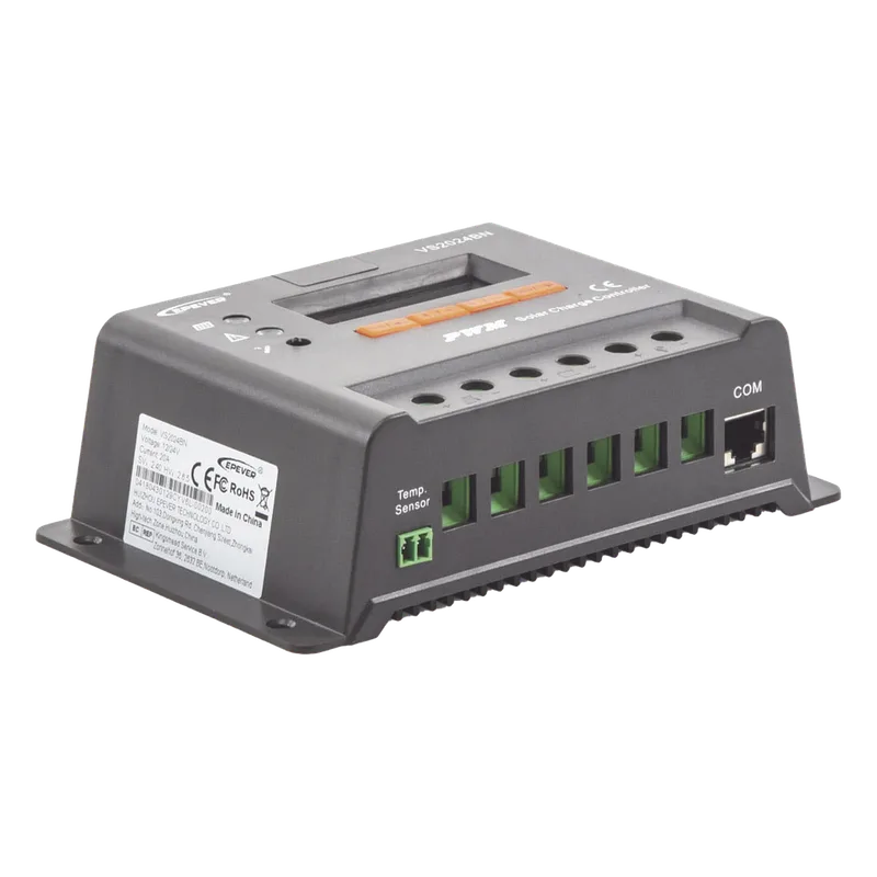 Controlador Solar de Carga y Descarga PWM 12/24V 20A con Display, Parámetros Configurables EPEVER VS-2024-BN