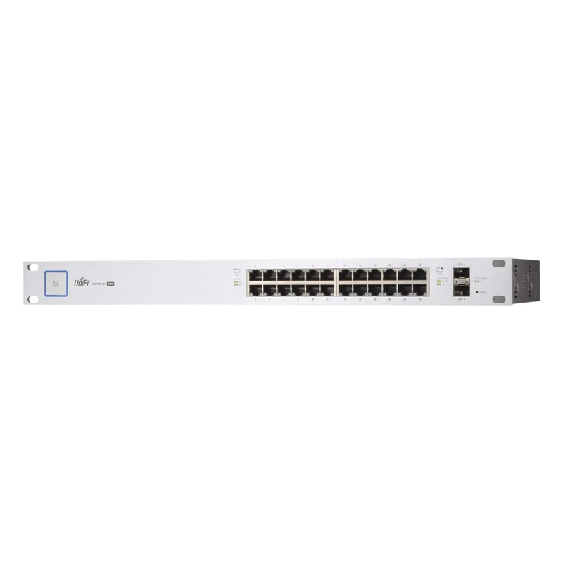 Switch PoE UniFi capa 2 Administrable de 26 puertos Gigabit (24 eth PoE y 2 SFP) 802.3 af/at / Pasivo 24V, 500 Watts, throughput de 38.69 Mpps UBIQUITI US-24-500W