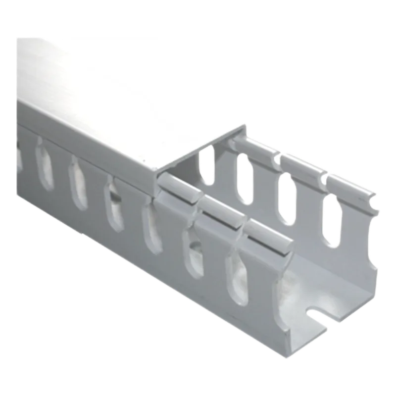 Canaleta ranurada con tapa blanca, de PVC auto extinguible, 40 x 40 x tramo 2m. THORSMAN TMR-40