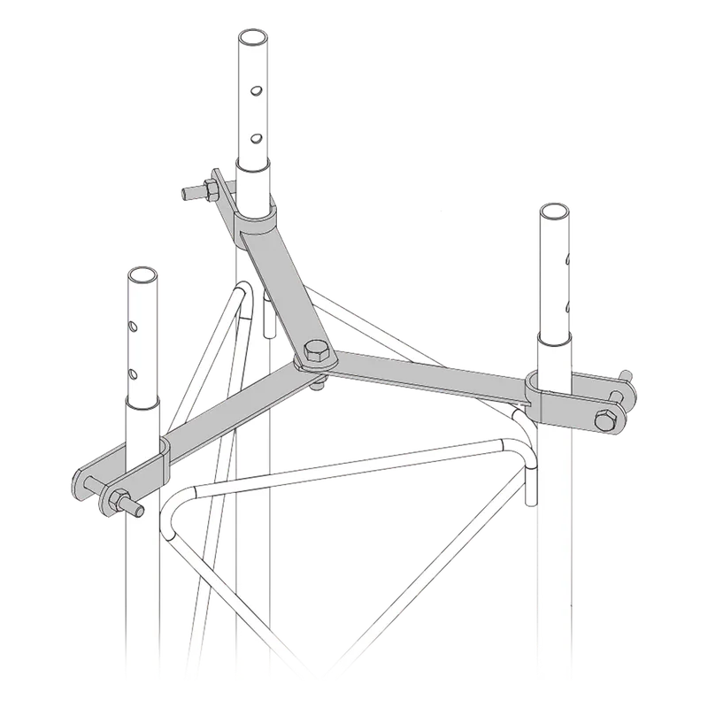 Brida para sujeción de retenida compatible con tramos STZ60G, Galvanizado por Inmersión en Caliente. TOWERS SJB-60G