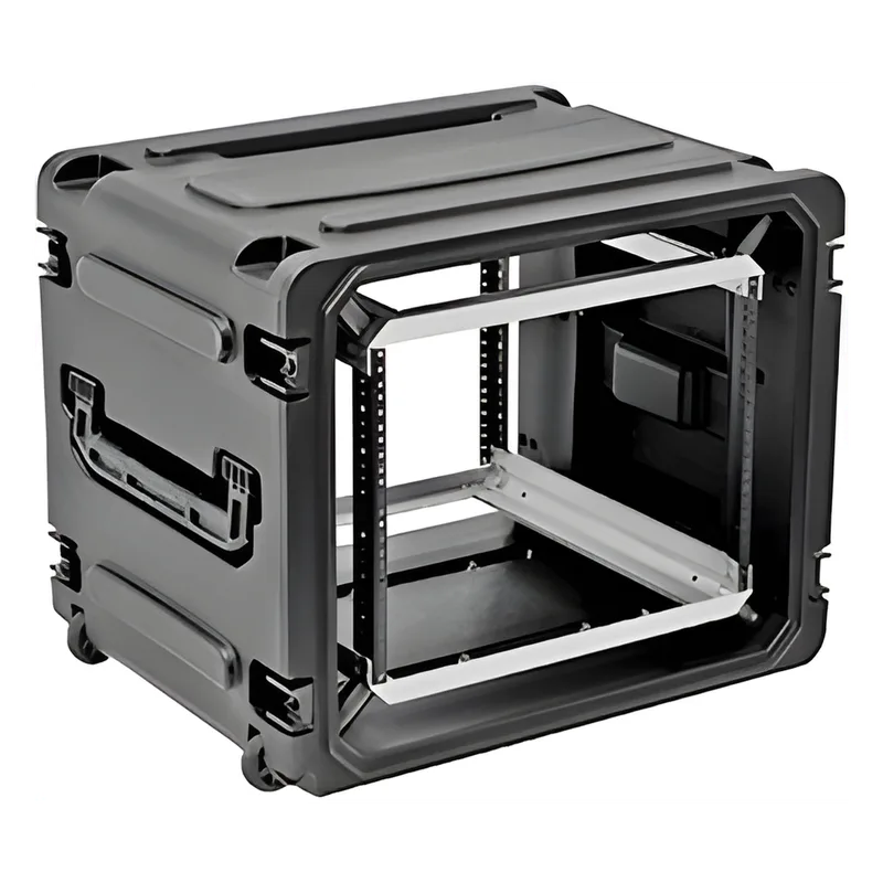 Gabinete Plástico Móvil con Amortiguador con Rack de 19" 12 Unidades. SKB 3SKB-R12U20W
