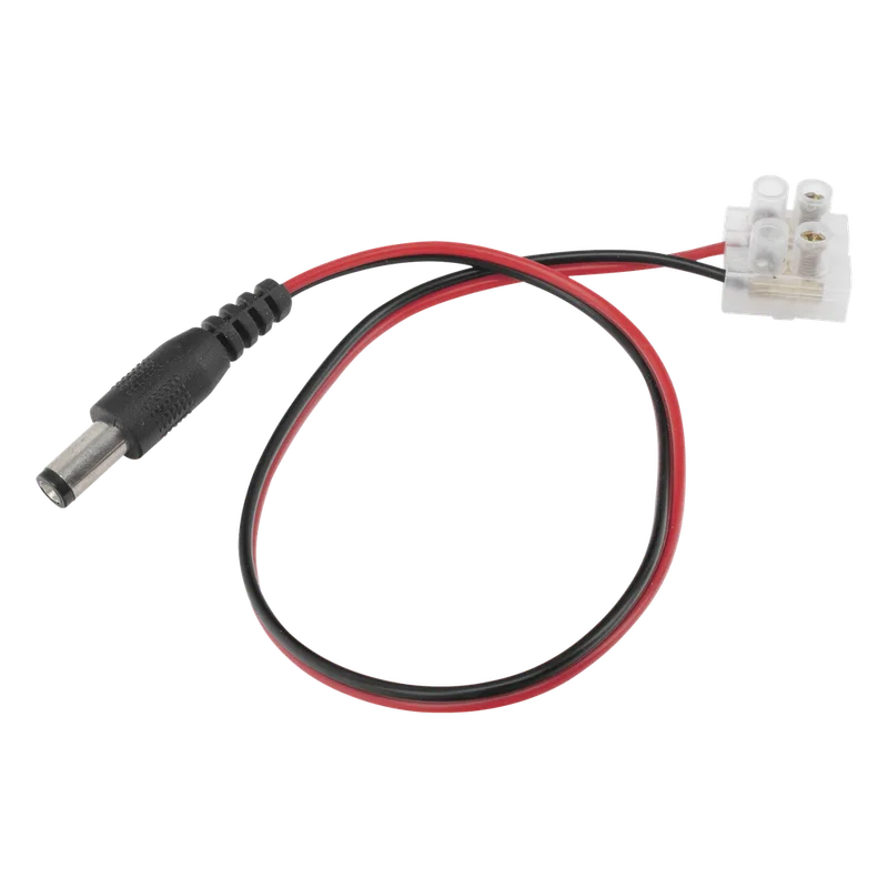 Cable de Alimentación con Conector Macho a Bloque de Terminal Atornillable / Calibre 18 AWG / Longitud 28.5 cm (11.22 Pulgadas) / Ideal para Alimentación de Cámaras EPCOM POWERLINE DC-CORD1