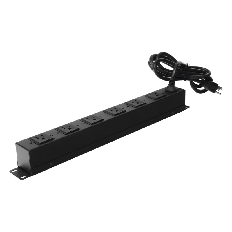 Tomacorriente multiple horizontal para rack de 19in, 6 contactos (THE0040092001001) THORSMAN TH-TCM-6C