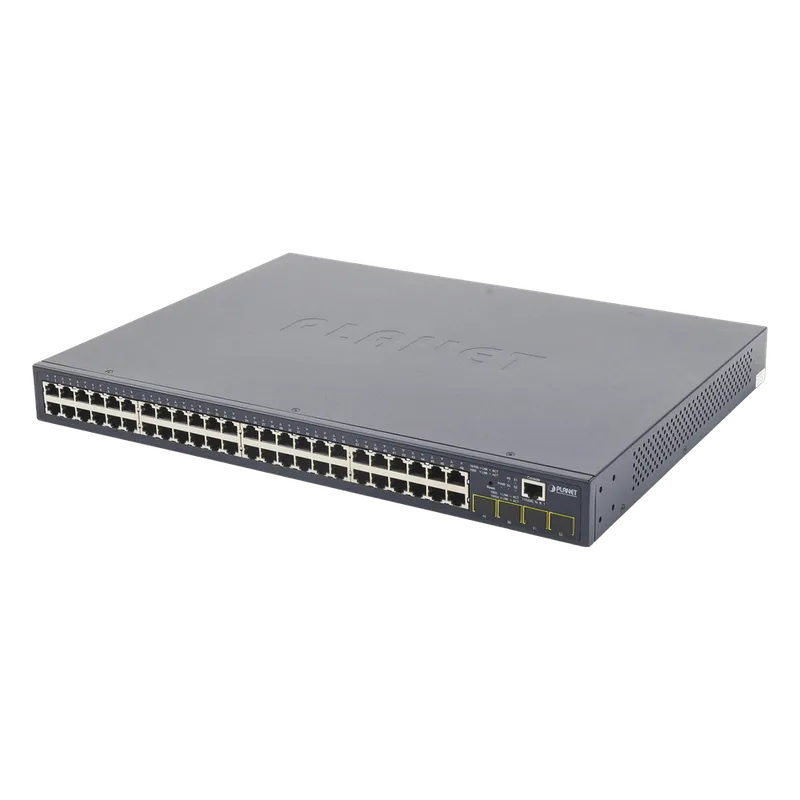 Switch Administrable Capa 2 de 48 Puertos Gigabit 10/100/1000T, 4 Puertos SFP 100/1000X PLANET GS-4210-48T4S
