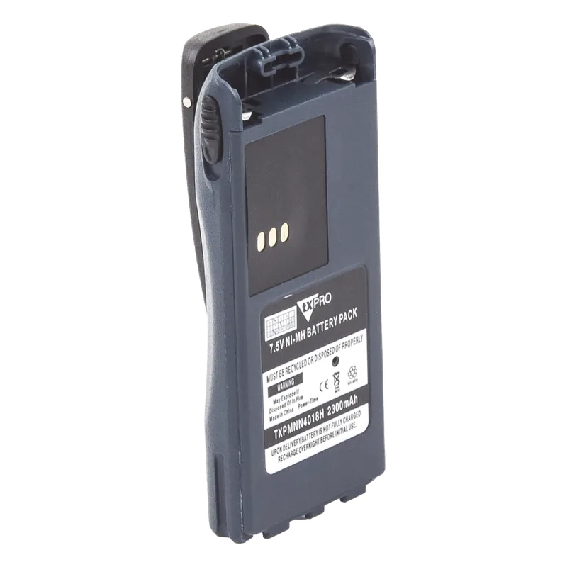 Batería de Ni-MH, 2300mAh para radios PRO-3150/ CT150/ 250/ 450/ P040/ 080/ 885/ GP308, Clip incluido TXPRO TX-PMNN-4018H