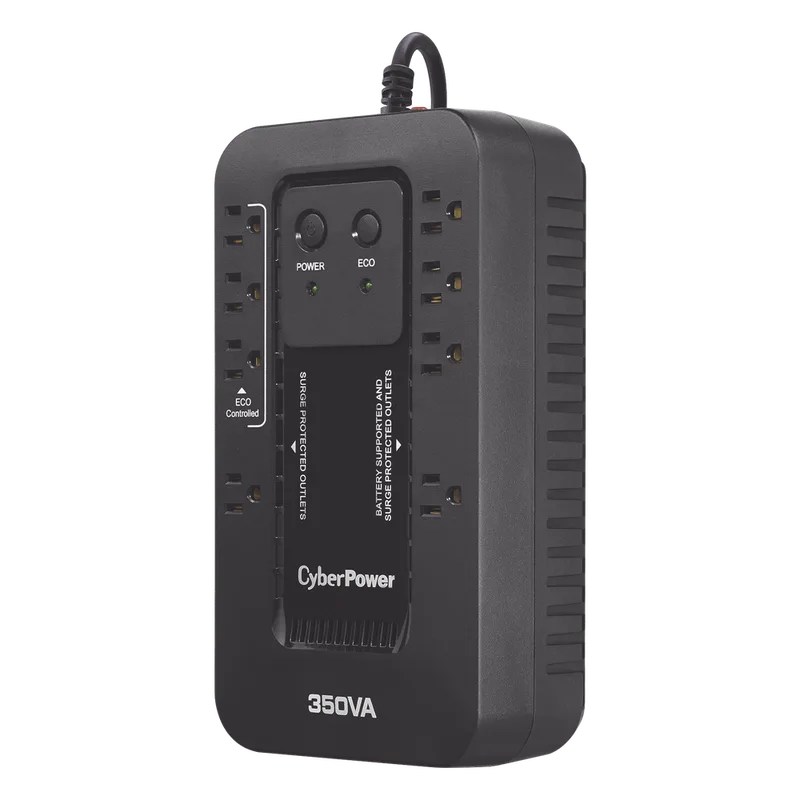 UPS de 350 VA/255 W, Topología Standby con Modo Ahorrador ECO, Entrada 120 Vca NEMA 5-15P, Con 8 Tomas NEMA 5-15R CYBERPOWER EC350G