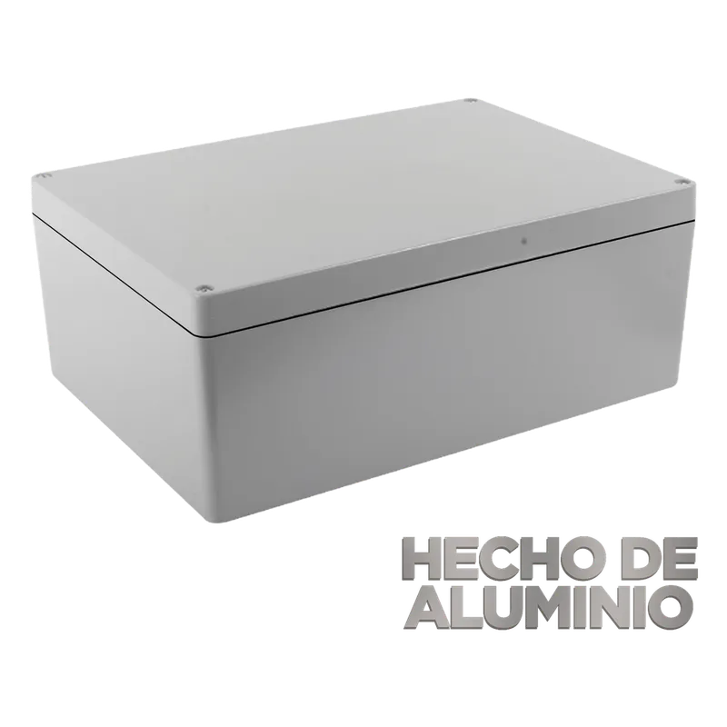 Gabinete de Aluminio para Exterior (IP66) de 390 x 280 x 158 mm con Rápida Disipación de Calor, Cierre por Tornillos con Bisagra. TXPRO TXG-03-83