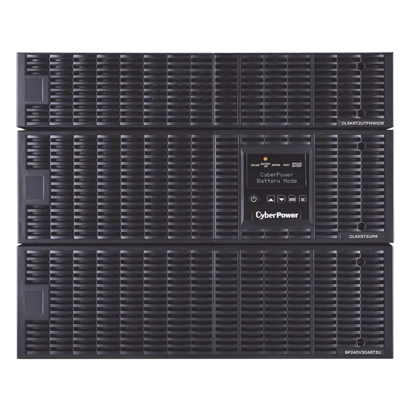 UPS de 6000 VA/5400 W, Online Doble Conversión, 200 - 240 Vac de Entrada NEMA L6-30P, 120 - 240 Vac de Salida, Onda Senoidal Pura, Torre o Rack de 8 UR, Con 6 Tomas NEMA 5-20R, 2 NEMA L6-20R y 1 NEMA L6-30R CYBERPOWER OL6000RT3UTF