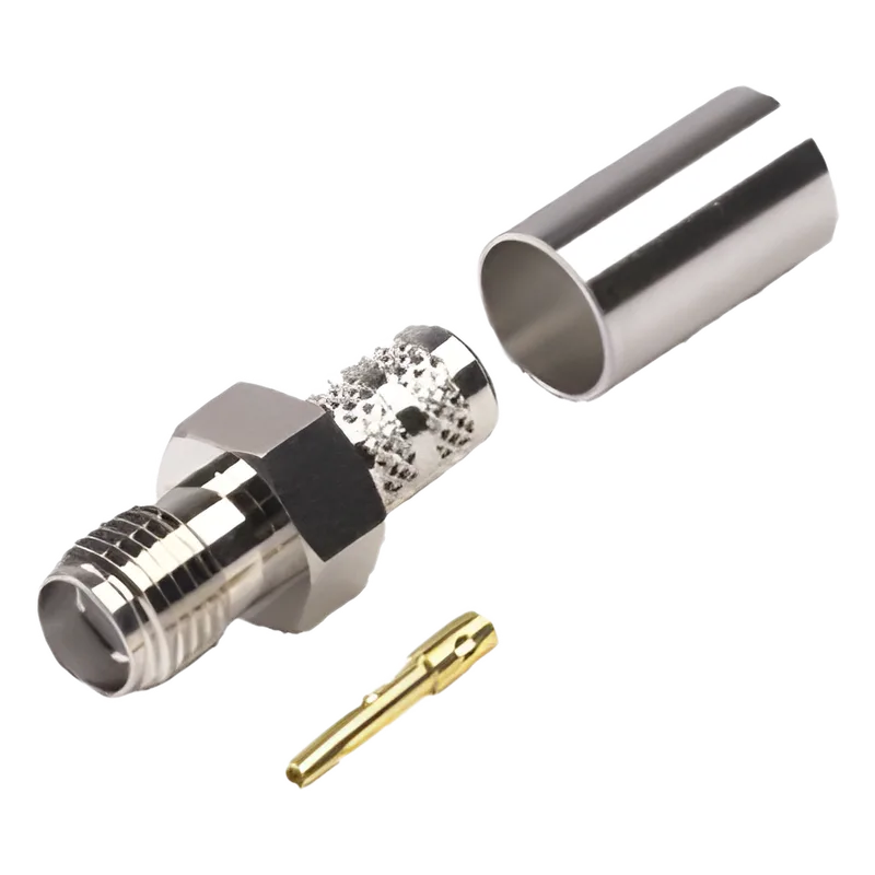 Conector SMA Hembra de Anillo Plegable para Cables RG-8/X, LMR-240, 9258, Niquel/Oro/Teflón. RF INDUSTRIES,LTD RSA-3050-X