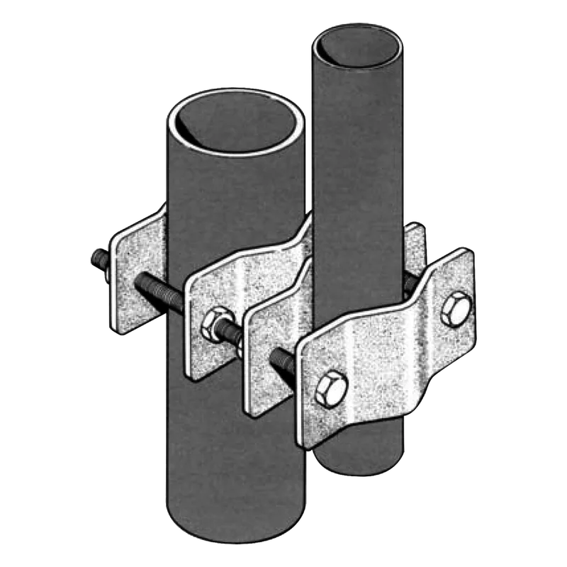 Juego Sencillo de Abrazadera Dual para Mástiles de 3.81 a 8.9 cm. de Diámetro. SINCLAIR CLAMP-005