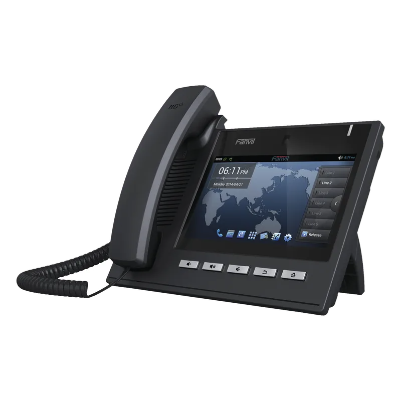 Teléfono IP Ejecutivo Para 6 Líneas SIP con Video Conferencia HD720, Pantalla Multi-Touch, Voz HD y Conferencia de 10 vías con Soporte Para PoE FANVIL C600